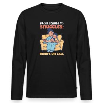Nurse Mom From Scrubs to Snuggles: Mom's On Call - Men's Premium Organic Long Sleeve Shirt - black - Front - Nico (187cm)