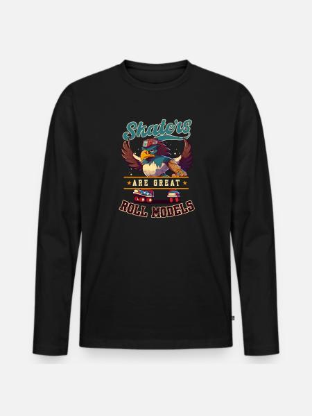Roller Derby Skaters Great Roll Model Eagle - Men's Premium Organic Long Sleeve Shirt - black