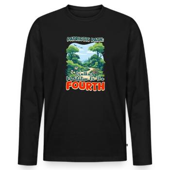 Patriotic Buddhist Patriotic Path - Men's Premium Organic Long Sleeve Shirt - black - Front - Nico (187cm)