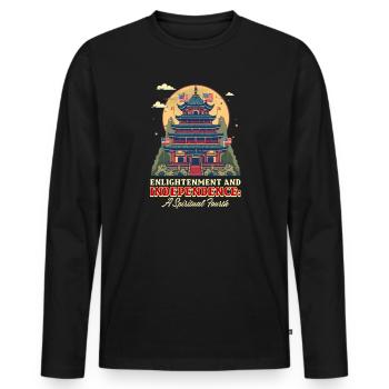 Patriotic Buddhist Enlightenment and Independence - Men's Premium Organic Long Sleeve Shirt - black - Front - Nico (187cm)