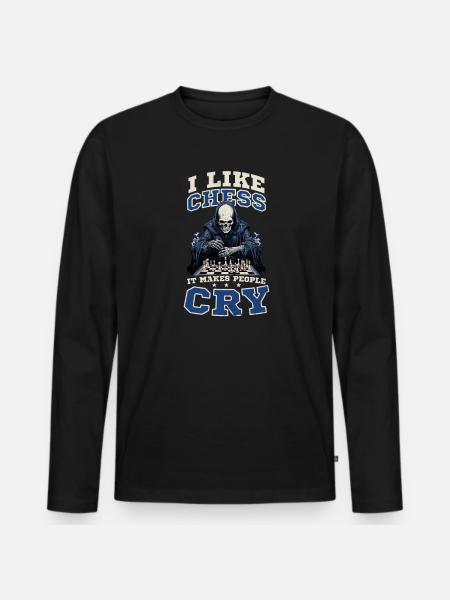 Chess Makes People Cry - Men's Premium Organic Long Sleeve Shirt - black