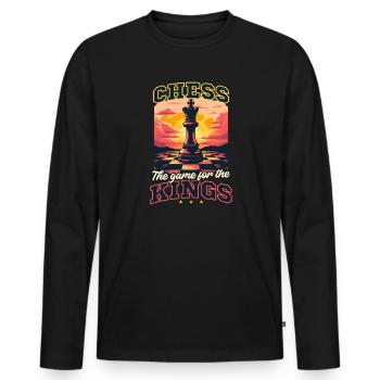 Schachspiel für Könige - Männer Premium Bio Langarmshirt - Schwarz - Vorne - Nico (187cm)