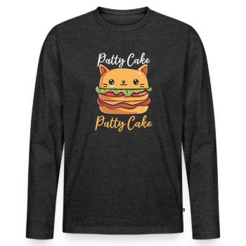 Hamburger Patty Cake, Patty Cake - Men's Premium Organic Long Sleeve Shirt - heather anthracite - Front - Nico (187cm)