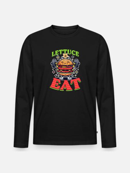 Hamburger Lettuce Eat - Men's Premium Organic Long Sleeve Shirt - black