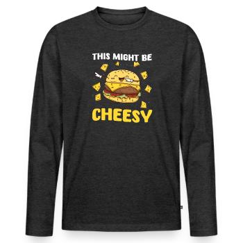 Hamburger, das könnte kitschig sein - Männer Premium Bio Langarmshirt - Anthrazit meliert - Vorne - Nico (187cm)