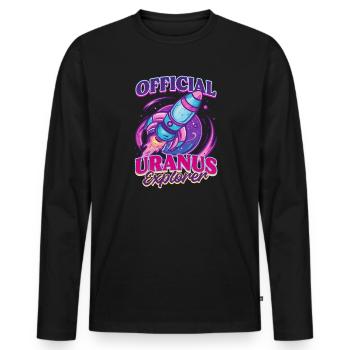 Uranus Official Uranus Explorer - Men's Premium Organic Long Sleeve Shirt - black - Front - Nico (187cm)