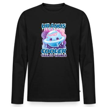 Uranus Uranus: Cooler Than It Sounds - Men's Premium Organic Long Sleeve Shirt - black - Front - Nico (187cm)