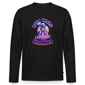 Uranus Been There, Explored Uranus - Men's Premium Organic Long Sleeve Shirt - black - Front - Nico (187cm)