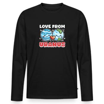 Uranus Love from Uranus - Men's Premium Organic Long Sleeve Shirt - black - Front - Nico (187cm)