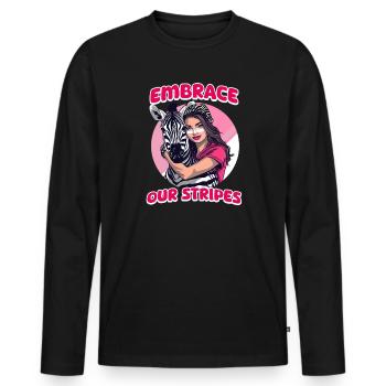 Ehlers Danlos Embrace Our Stripes - Men's Premium Organic Long Sleeve Shirt - black - Front - Nico (187cm)