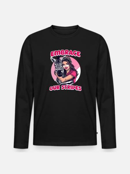 Ehlers Danlos adopte nos rayures - T-shirt manches longues Premium bio Homme - noir