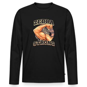 Ehlers Danlos Zebra Strong - Men's Premium Organic Long Sleeve Shirt - black - Front - Nico (187cm)