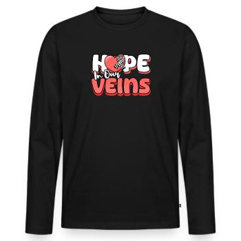 Ehlers Danlos Hope in Our Veins - Men's Premium Organic Long Sleeve Shirt - black - Front - Nico (187cm)