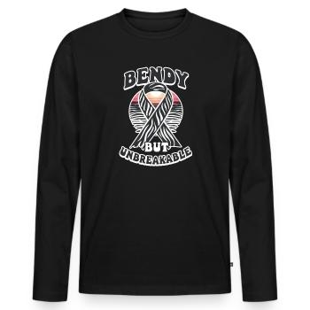 Ehlers Danlos Biegsam, aber unzerbrechlich - Männer Premium Bio Langarmshirt - Schwarz - Vorne - Nico (187cm)