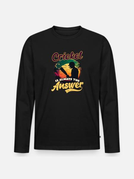 Cricket Player Is Answer - Men's Premium Organic Long Sleeve Shirt - black
