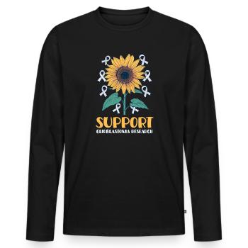Soutien à la sensibilisation au glioblastome Dépistage du glioblastome - T-shirt manches longues Premium bio Homme - noir - Devant - Nico (187cm)