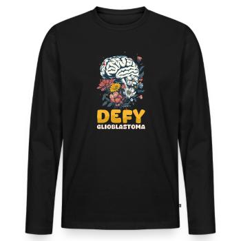 Sensibilisation au glioblastome défie le glioblastome - T-shirt manches longues Premium bio Homme - noir - Devant - Nico (187cm)