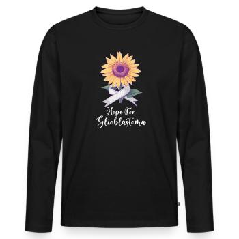 Sensibilisation au glioblastome : espoir pour le glioblastome - T-shirt manches longues Premium bio Homme - noir - Devant - Nico (187cm)
