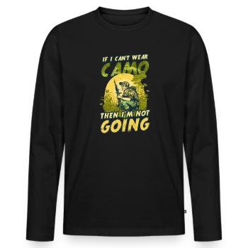 Jäger kann keine Tarnung tragen, wird nicht kommen - Männer Premium Bio Langarmshirt - Schwarz - Vorne - Nico (187cm)