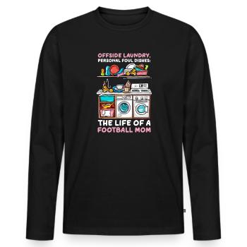 Football Mom Offside Laundry, Personal Foul Dishes - Men's Premium Organic Long Sleeve Shirt - black - Front - Nico (187cm)