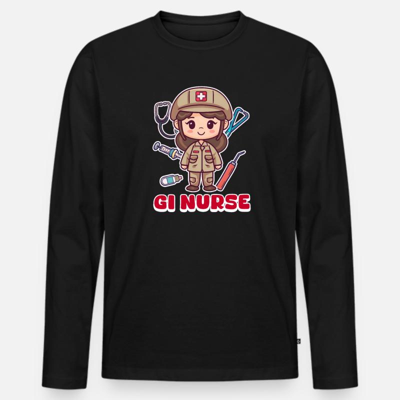 GI-Krankenschwester GI-Krankenschwester - Männer Premium Bio Langarmshirt - Schwarz