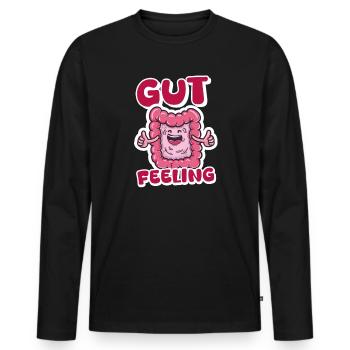 GI Nurse Gut Feeling - Men's Premium Organic Long Sleeve Shirt - black - Front - Nico (187cm)