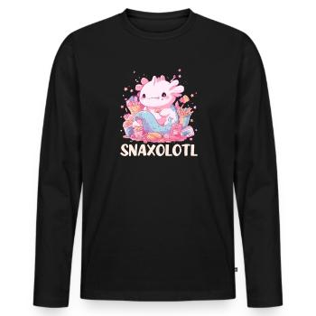 Axolotl Snaxolotl - T-shirt manches longues Premium bio Homme - noir - Devant - Nico (187cm)