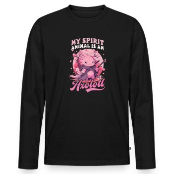 Axolotl Mon animal est axolotl - T-shirt manches longues Premium bio Homme - noir - Devant - Nico (187cm)