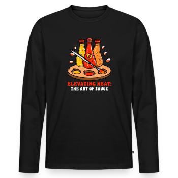 Hot Sauce Aficionado Elevating Heat The Art Sauce - Men's Premium Organic Long Sleeve Shirt - black - Front - Nico (187cm)