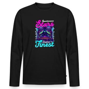 Improv Theatre Spontaneous Stars: Improv's Finest - Men's Premium Organic Long Sleeve Shirt - black - Front - Nico (187cm)