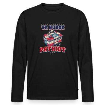 Infirmière VA Infirmière VA - Patriot - T-shirt manches longues Premium bio Homme - noir - Devant - Nico (187cm)