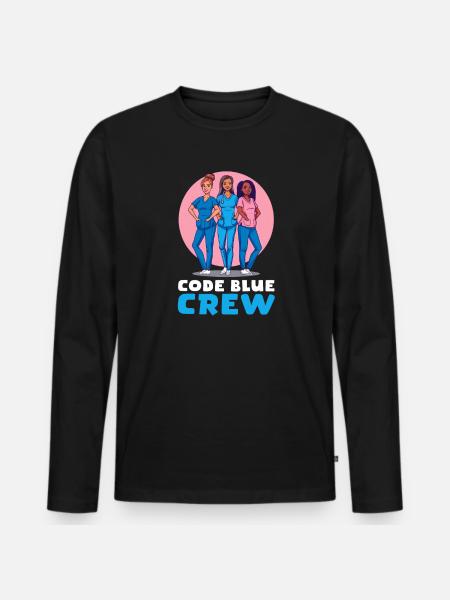ED Nurse Code Blue Crew - Men's Premium Organic Long Sleeve Shirt - black