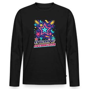 43e anniversaire 43 ans de génialité - T-shirt manches longues Premium bio Homme - noir - Devant - Nico (187cm)