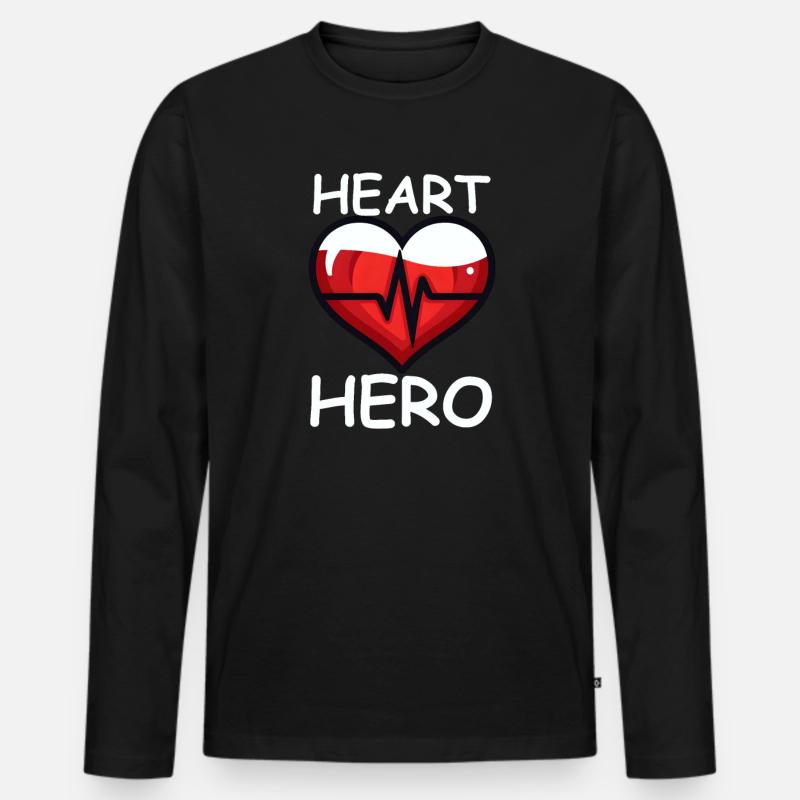 KHK-Bewusstsein Herzheld - Männer Premium Bio Langarmshirt - Schwarz