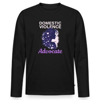 Häusliche Gewalt Anwalt für häusliche Gewalt - Männer Premium Bio Langarmshirt - Schwarz - Vorne - Nico (187cm)