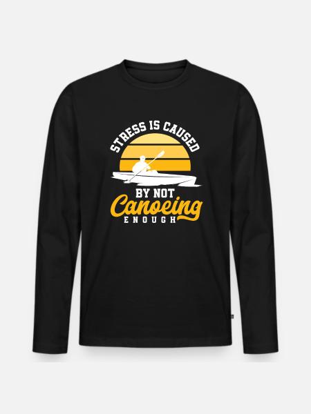 Retro Canoe Lover Gift - Men's Premium Organic Long Sleeve Shirt - black