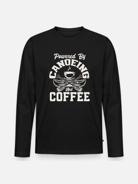 Canoe Coffee - Men's Premium Organic Long Sleeve Shirt - black