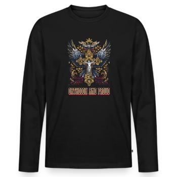 Orthodox Orthodox And Proud - Men's Premium Organic Long Sleeve Shirt - black - Front - Nico (187cm)