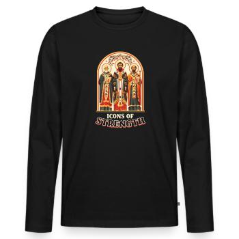 Icônes orthodoxes de la force - T-shirt manches longues Premium bio Homme - noir - Devant - Nico (187cm)