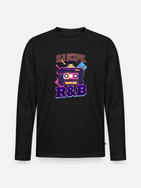 90s R&B Old School R&B - Men's Premium Organic Long Sleeve Shirt - black