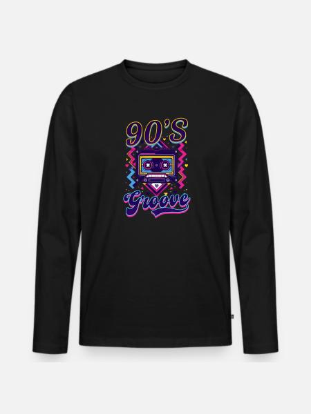 90s R&B 90'S Groove - Men's Premium Organic Long Sleeve Shirt - black