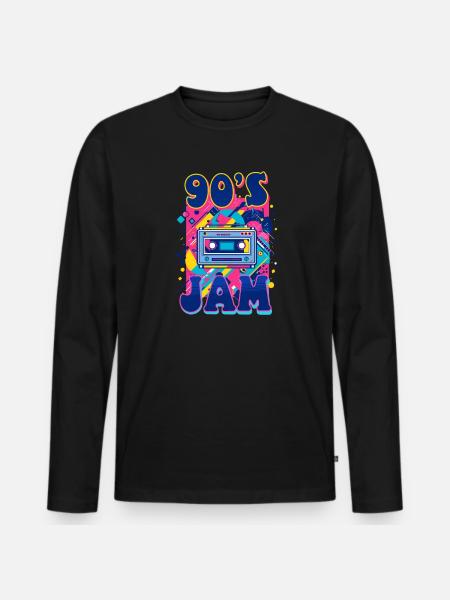 90s R&B 90'S Jam - Men's Premium Organic Long Sleeve Shirt - black