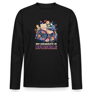 Invisible Disability My Disability Is Invisible - Men's Premium Organic Long Sleeve Shirt - black - Front - Nico (187cm)