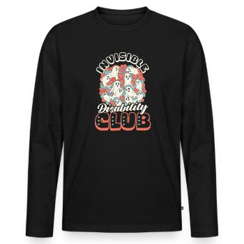 Invisible Disability Invisible Disability Club - Men's Premium Organic Long Sleeve Shirt - black - Front - Nico (187cm)
