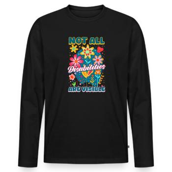 Invisible Disability Not All Are Visible - Men's Premium Organic Long Sleeve Shirt - black - Front - Nico (187cm)