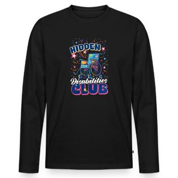 Invisible Disability Hidden Disabilities Club - Men's Premium Organic Long Sleeve Shirt - black - Front - Nico (187cm)