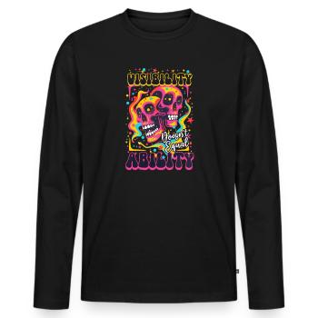 Invisible Disability Visibility No Equal Ability - Men's Premium Organic Long Sleeve Shirt - black - Front - Nico (187cm)