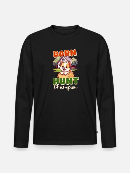 Scheunenjagd Scheunenjagd-Champion - Männer Premium Bio Langarmshirt - Schwarz