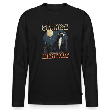 Skunk Skunks Abend - Männer Premium Bio Langarmshirt - Schwarz - Vorne - Nico (187cm)