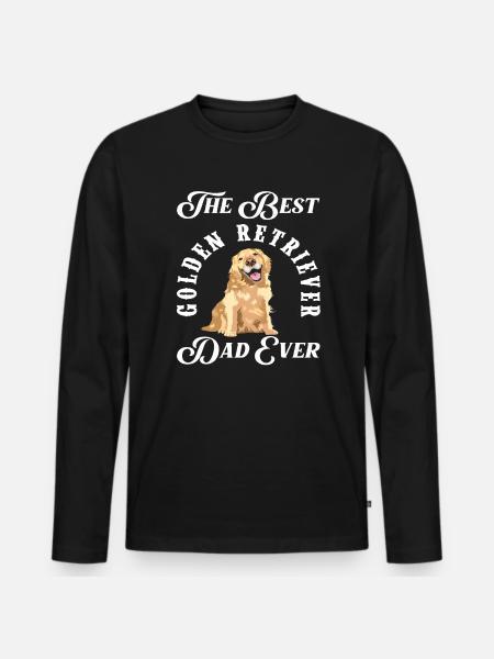 Golden Retriever Dad Gift - Men's Premium Organic Long Sleeve Shirt - black